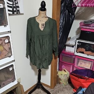 St. John's Bay Forest Green Blouse